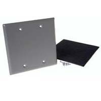 2 GANG BLANK COVER W/P GRAY