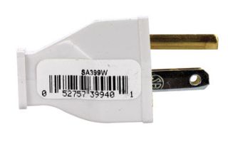 PLASTIC MALE PLUG 15A 3-WIRE WHT