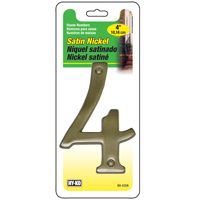 4" Satin Nickel House Number "4"