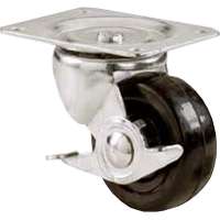 2" Rubber Swivel/Brake Caster 125lbs