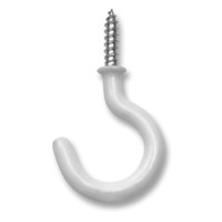 7/8" CUP HOOK WHITE VINYL PK4