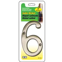 4" Satin Nickel House Number "6"