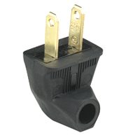 ANGLED MALE PLUG 15A 2-WIRE BLK