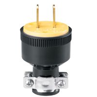 HEAVY MALE PLUG 15A 2-WIRE BLK