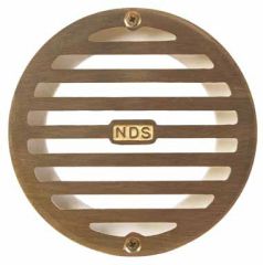 S&D 4" X3" RND BRASS DRAIN GRATE