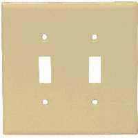 2 GANG TOGGLE PLATE IVORY