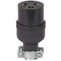 RUBBER FEMALE PLUG 15A 3WIRE BLK