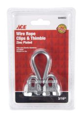 3/16" WIRE ROPE CLIPS W/THIMBLE