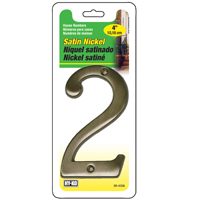 4" Satin Nickel House Number "2"