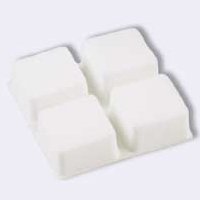 3/4" Square Adhesive Bumper White Pack of 12