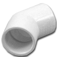 PVC 1-1/2" 45 DEG ELBOW SXS