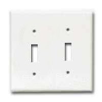 2 GANG TOGGLE PLATE WHITE