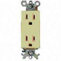 DECOR RECEPTACLE IVORY 15AMP