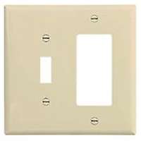 2 GANG 1TOG/1GFI PLATE IVORY