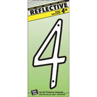 4" Plastic Reflective Number "4"