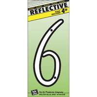 4" Plastic Reflective Number "6"