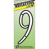 4" Plastic Reflective Number "9"