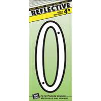 4" Plastic Reflective Number "0"