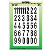 2" Stick-On Vinyl Numbers Black