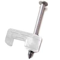 GB 1/4" COAX NAIL CLIP WHT PK25