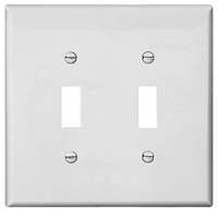 2 GANG JUMBO TOGGLE PLATE WHITE