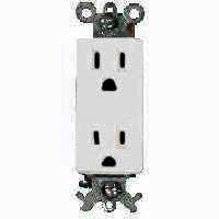 DECOR RECEPTACLE WHITE 15AMP