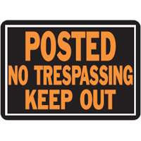 10" x 14" Orange Metal Sign "Keep Out"