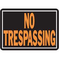 10" x 14" Orange Metal Sign "No Trespassing"