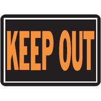 10" x 14" Orange Metal Sign "Keep Out"