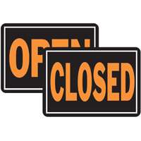 10" x 14" Orange Metal Sign "Open/Closed"
