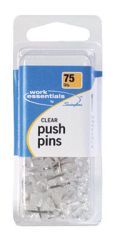 Swingline Push Pins Clear Pack of 75