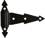 7" SPRING T-HINGE SATIN BLK PK2