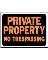 9" x 12" Orange Poly Sign "Private Property"