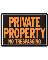 10" x 14" Orange Metal Sign "Private Property No Trespassing"