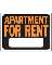 9" x 12" Orange Poly Sign "Apartment for Rent"