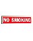 "No Smoking" Sign Metal Red 2" x 8"