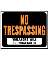 15" x 19" Orange Poly Sign "No Trespassing"