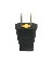 PLASTIC MALE PLUG 15A 2-WIRE BLK