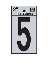 2" Vinyl Number Reflective "5"