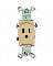 SINGLE RECEPTACLE IVORY 15AMP