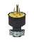 RUBBER MALE PLUG 15A 3-WIRE BLK