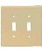 2 GANG TOGGLE PLATE IVORY