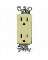 DECOR RECEPTACLE IVORY 15AMP