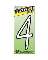 4" Plastic Reflective Number "4"