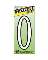4" Plastic Reflective Number "0"