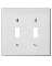 2 GANG JUMBO TOGGLE PLATE WHITE
