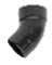ABS 3" STREET 45 ELBOW HXSPG