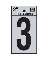 2" Vinyl Reflective Number "3"