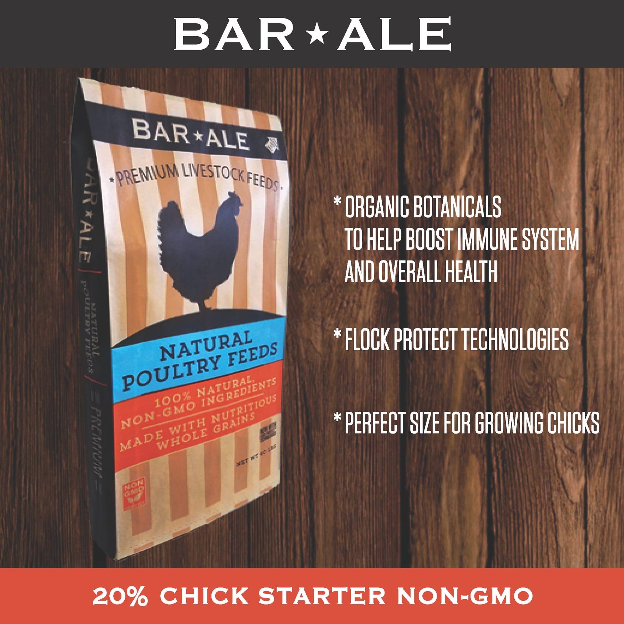 Bar Ale Organic Whole Grain No Corn/No Soy 18% Starter/Grower 40 lb