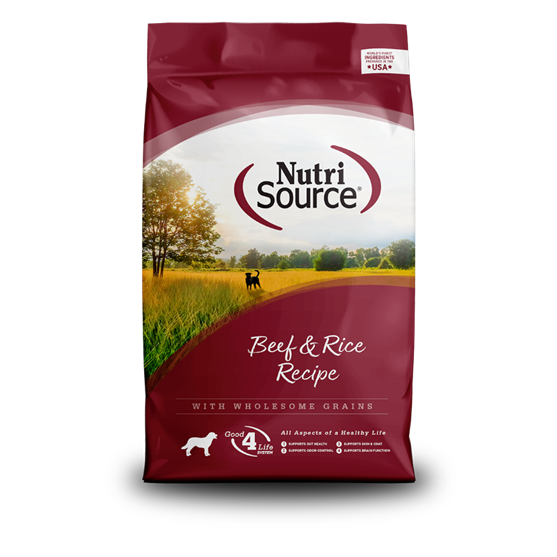 NutriSource Beef and Rice All Life Stages Dog 26lbs